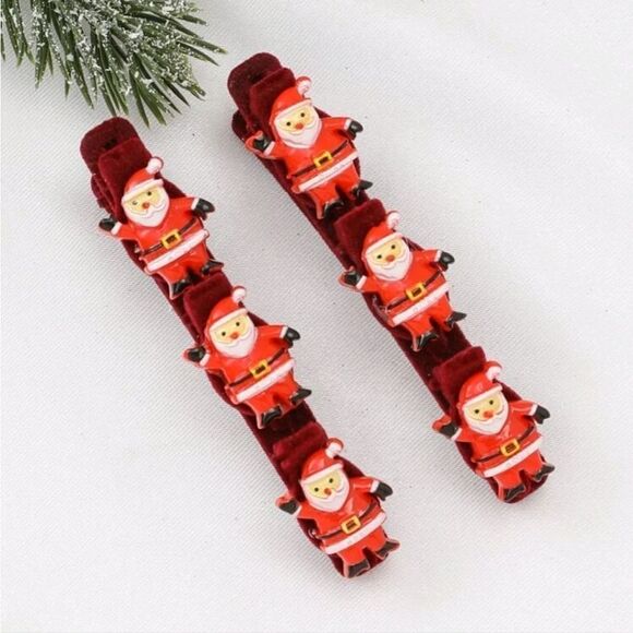 Santa Hair Clips  - Picture 3 of 6